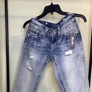 Miss Me Light Blue Embellished Skinny Jeans